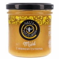 Prírodný med s citrónom a zázvorom Nasza Pszczelarnia 190g