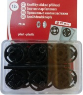 Plastové západky 15 mm - 9 sád Čierna