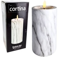 Dekoratívna sviečka na batérie 15 cm Grey Marble LED vložka až na 30 dní