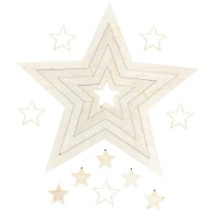 Drevený Hoop Star Hoops Lapač snov Natural Ekologický 4 kusy