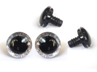 Trblietavé SILVER oči pre maskotov, 12 mm, 4 kusy