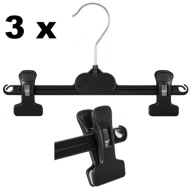 3 x vešiak na šaty čierne univerzálne 26 cm