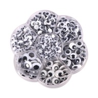 Okrúhle pohyblivé oká 4-12mm v krabičke 7 veľkostí, 200 kusov