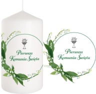 SVIEČKA prijímanie Sviečka Dekorácia na stôl SVÄTÉ prijímanie Konvalinka 15cm
