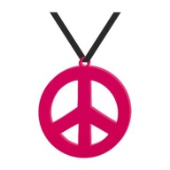 PACIFIC NÁHRDELNÍK prívesok fuchsiový HIPPINE 70. roky 20. storočia