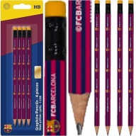 ASTRA ceruzka s gumou FC BARCELONA 4 ks pre futbalových fanúšikov