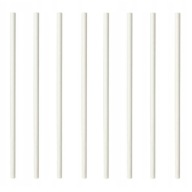 Hrubé biele papierové slamené trubice 8 mm 25 cm 100x