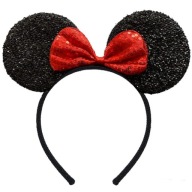 Čelenka Mickey Mouse, plesový kostým, flitre, červená MUŽKA, uši