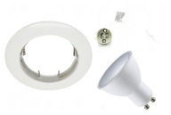 SET HALOGÉNOVÉ SVETLÁ + GU10 LED KRUH BIELY