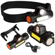 ČELOVÁ LAMPA VÝKONNÁ COB USB LED LAMPA S MAGNETOM