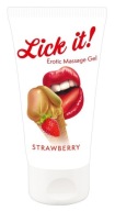 JEDLÝ SEX GÉL S PRÍCHUŤOU JAHODY LICK IT 50 ml
