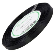 Čierna saténová stuha 6mm - 32mb