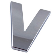 ZNAK PÍSMENO CHROMOVÉ PÍSMENO V V VEĽKÉ 5,6 cm D7N85