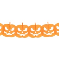 Papierové ozdoby Halloween Garland Orange Tekvica 170 cm