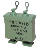 Hermetický kondenzátor 1uF 160V MPHP 3 TELPOD - cena za 2 kusy