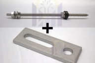 Dvojitý závit M10x250 + montážny adaptér 80x30x5