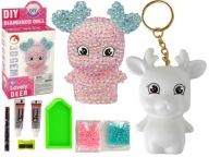 DIY sada Diamond Reindeer DIY Keychain 3D Pink