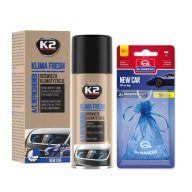 K2 KLIMA ČERSTVÝ OSVIEŽOVAČ KLIMATIZÁCIE NOVÉ AUTO + FRESH TAŠKA NOVÉ AUTO