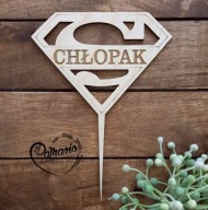 Dekoračný topper Super BOY na nalepenie do preglejky