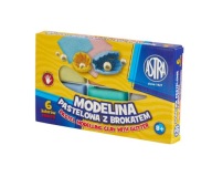 Pastelová modelovacia hmota s trblietkami, 6 farieb Astra