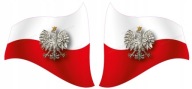 NÁLEPKA POĽSKEJ VLAJKY s orlom 4 ks.