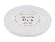 SATÉNOVÁ STUŽKA NA DEKORÁCIU SVADOBNÉHO SVADOBNÉHO STRAVOVANIA 6MM 32MB BIELA