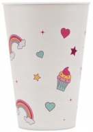 Opakovane použiteľný plastový pohár Magic RAINBOW Cupcakes Hearts 400 ml