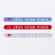 MODRÝ reflexný pásový náramok - JESUS ​​​​I TRUST