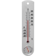 Univerzálny strieborný teplomer s vlhkomerom, rozsah -30°C +50°C Meteostanica