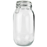 Sklenená dóza COMFORT 2000 ml s klipom na uloženie nádoby na potraviny