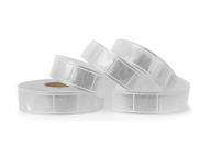 Reflexná PVC páska na šitie, biela, 2,5 cm