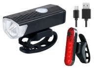 LED BIKE SVETLO PREDNÉ ZADNÉ BICYKLE SADA USB Osvetlenie batérie