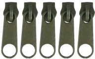 3mm Zipsy NA ZipSovú PÁSKU Zips STROJOVÚ ŠMÚČKU OLIVOVÁ - 5 ks