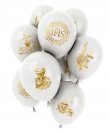 Prijímacie balóny Biely IHS Ornament Host Kalich 10 ks