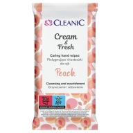 Cleanic Cream&Fresh Peach výživné obrúsky na ruky, 15 ks.