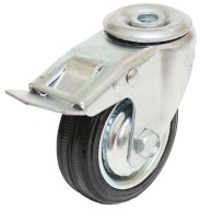 OTOČNÉ KOLESO 100 mm OTVOR GUMOVÉHO KOLESA 12,5 BRZD