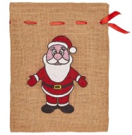 Jutová darčeková taška SANTA SO STUHOU 33x24 Ozdobná
