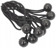 Gumový napínač s Ball Bungess 10 ks, čierny, 15 cm