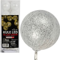 Vatové guličky 10 LED 5 cm na batérie