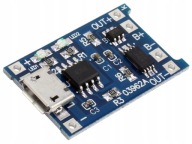MODUL NABÍJACIEHO ČLÁNKU NABÍJAČKA BATÉRIÍ Li-Ion 18650 TP4056 microUSB