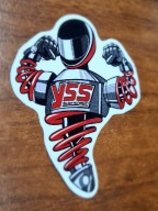 NÁLEPKA GRAFICKÁ NÁLEPKA NA MOTOCYKEL - YSS odpruženie 7,3 cm x 6 cm