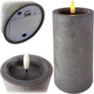 SVIEČKA NA AKUMULÁTOROV 15CM BETONOVÝ EFEKT LED SVIEČKA VLOŽKA PLAMEŇ PLAMEŇ