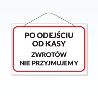 Laminovaný nápis A5 PO ODCHODENÍ Z POKLADNE