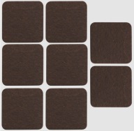 8 ŠTVERCOVÝCH PLSTENÝCH PODLOŽKOV NÁBYTOKSKÉ STOLIČKY HRUBÉ SAMOLEPÍCIE 2,8x2,8cm