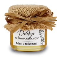 Poďakovanie hostí prijímanie Krst med med medová nádoba s medom