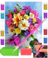 5D diamantová výšivka Flowers mosaic picture kytica kvetov zátišia