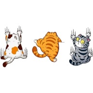 NÁLEPKA NA AUTO VTIPNÉ SÚPRAVY CATS Kitties CLAWS 15x33 TLAČ