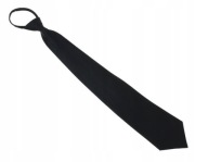 Čierna látková kravata, široká, hladká, na zips, klasická, elegantná