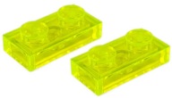 LEGO tanier 1x2 priehľadná neónová zelená 3023/6240224