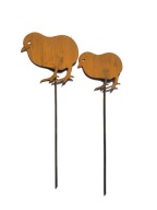 Chicks Veľkonočná dekorácia Záhradná dekorácia A-board Corten Effect 2 ks